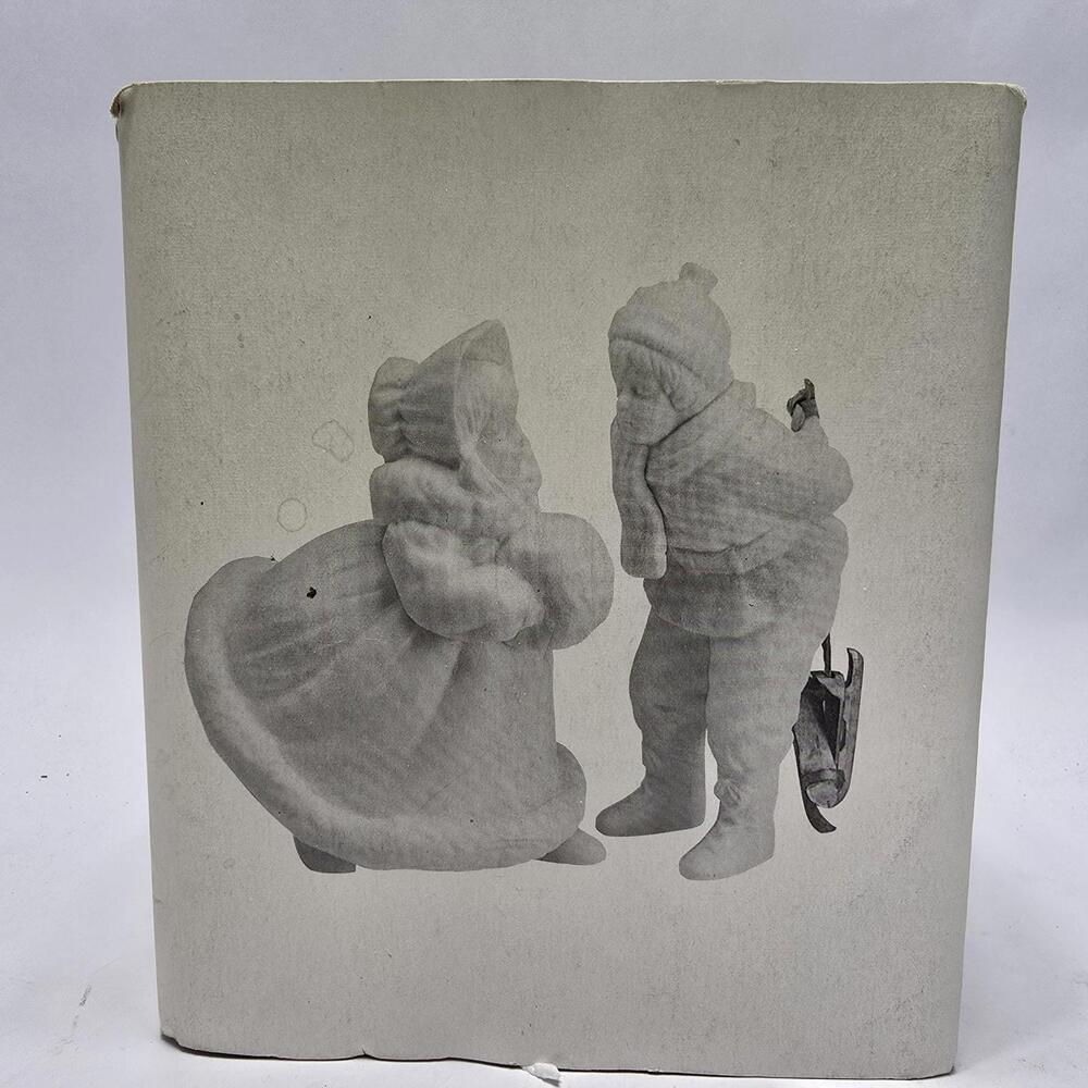 Dept 56 Winter Silhouette Skating Children Porcelain Figurines Pewter Skates